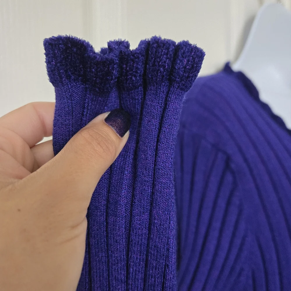 Vintage Y2K Purple Ribbed Knit Sweater